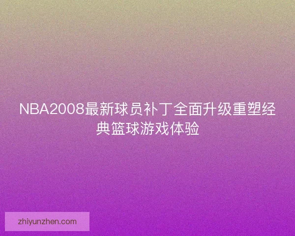 NBA2008最新球员补丁全面升级重塑经典篮球游戏体验