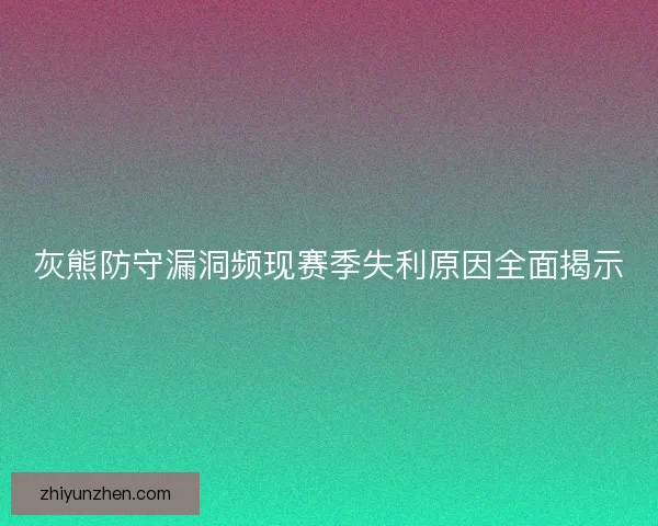 灰熊防守漏洞频现赛季失利原因全面揭示